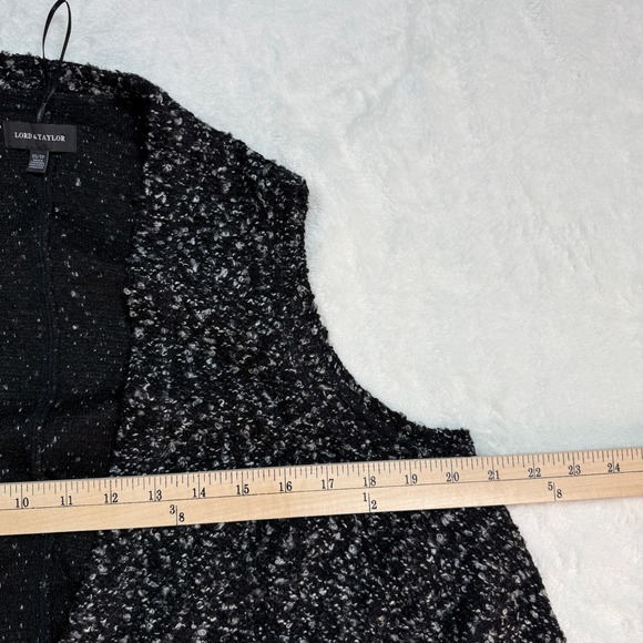 Lord & Taylor Textured Knit Open Front Sleeveless Tweed Vest Cardigan Women XS/P - Picture 5 of 6